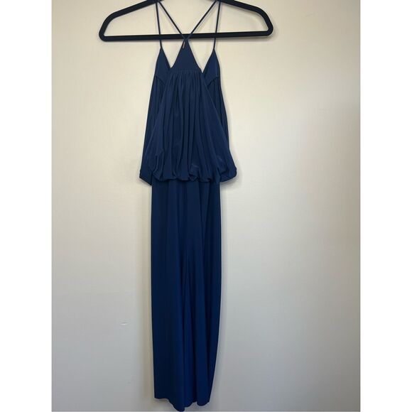 Misa Los Angeles Domino Dress in Navy Blue - Picture 3 of 7